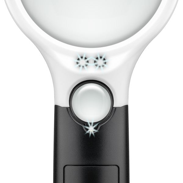 LED-Leesloep met Verlichting – 1,75x en 12,25x Vergroting – Wit/Zwart