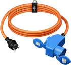 1.5 meter Schuko naar CEE camping stroomkabel - Met extra stopcontact - IP44 waterdicht - 3 x 2.5 mm² koperen kern
