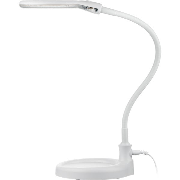 LED-Loeplamp 2-in-1 met Tafelvoet en Klem – 6 W – 1,75x Vergroting – Wit