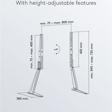 Goobay TV tafelstandaard - Tot 70 inch - 59.5-73.5 cm hoog