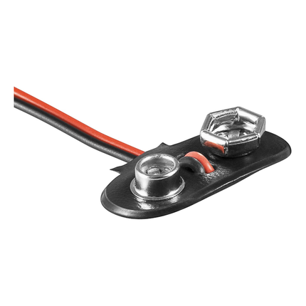 9V-BAT-ANSL-2 Batterijhouder voor 1 9V/E-batterij - kabel met open einde - versie 2