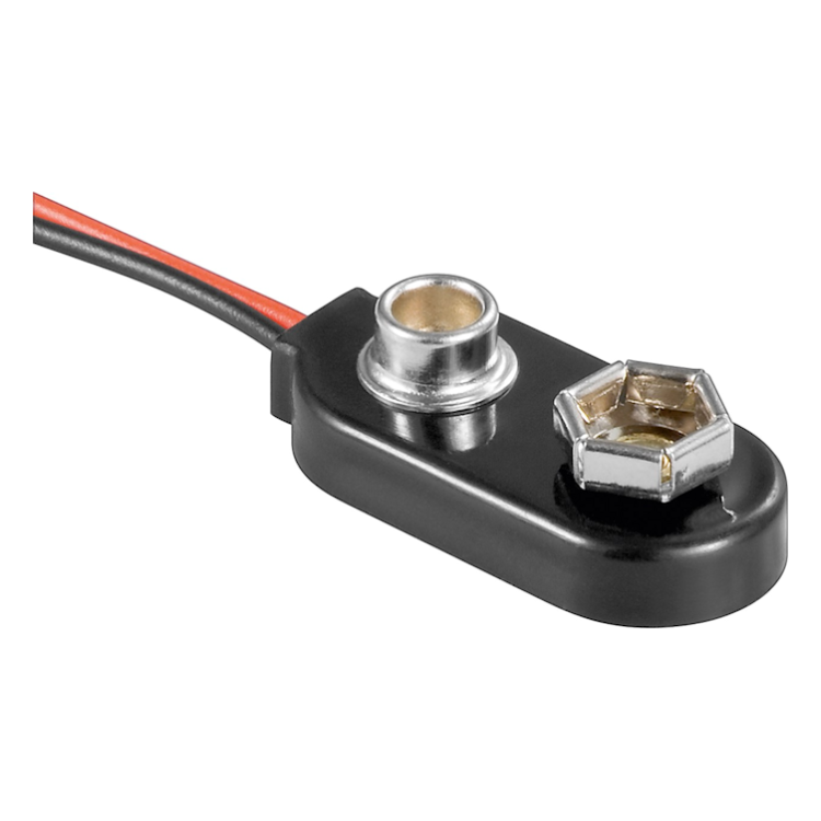 9V-BAT-ANSL-WT Batterijhouder voor 1 9V/E-batterij - Waterafstotend - kabel met open einde - versie 1