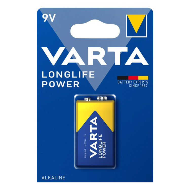 9V-VRT-1-LL Varta Longlife 9 volt E Alkaline batterij - 6LR61