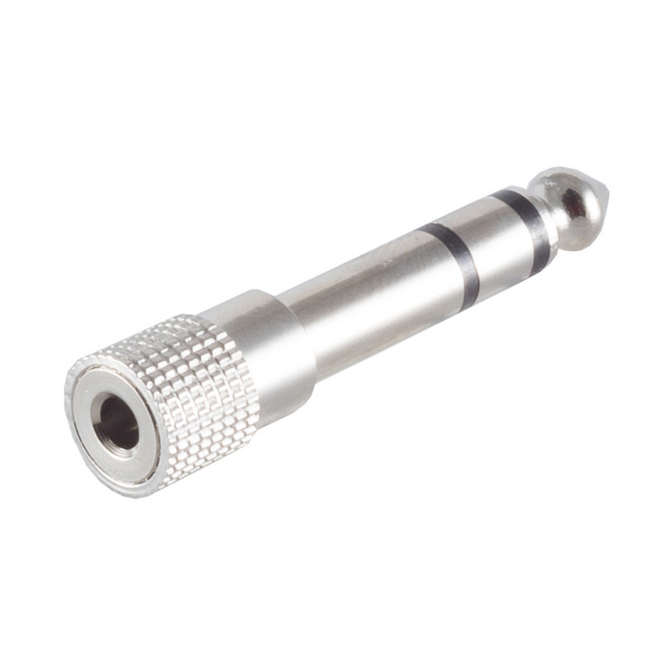 6.35mm jack naar 3.5mm female jack adapter- Stereo - Metaal