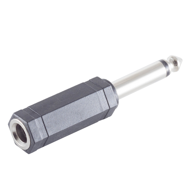 6.35mm mono jack naar 6.35mm stereo female jack adapter