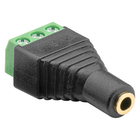 3.5mm female jack naar 3-pins terminal block adapter - Stereo - Verguld