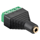 3.5mm female jack naar 4-pins terminal block adapter - Stereo - Verguld