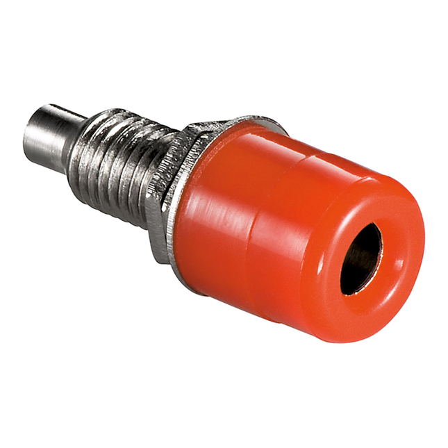 Banaansocket met schroefdraad behuizing - Rood - 4mm