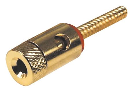 Inbouw banaansocket met draadklem - Rood - Verguld