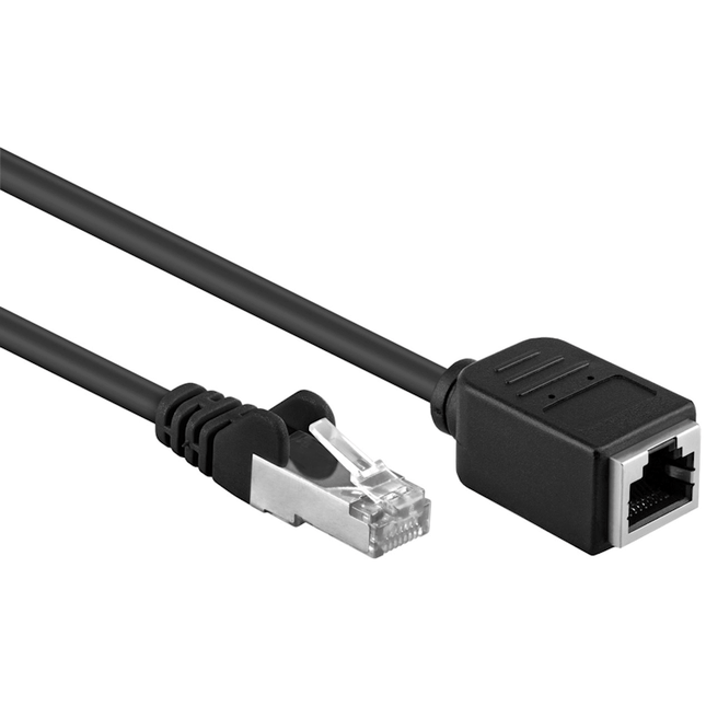1 meter Cat 5e F/UTP netwerk verlengkabel – Zwart
