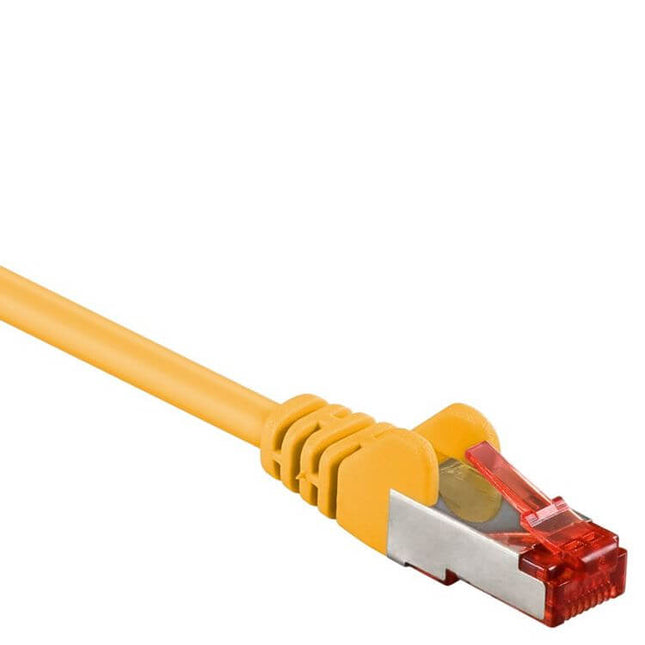 25 cm Cat 6 S/FTP (PiMF) netwerkkabel - Geel
