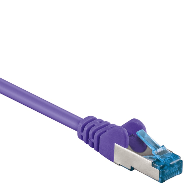 50 cm Cat 6a S/FTP (PiMF) netwerkkabel - 100% koper - LSZH - Paars