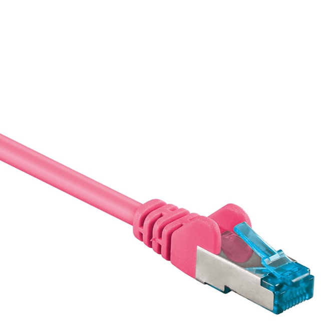 5 meter Cat 6a S/FTP (PiMF) netwerkkabel - 100% koper - LSZH - Roze