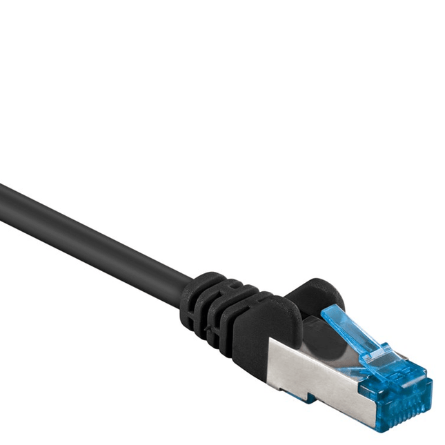 25 cm Cat 6a S/FTP (PiMF) netwerkkabel - 100% koper - LSZH - Zwart