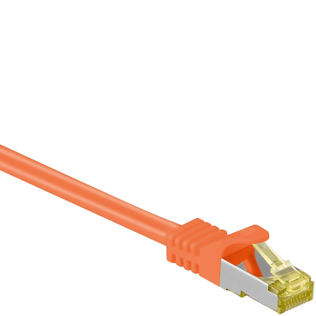 25 cm Cat 7 S/FTP (PiMF) netwerkkabel - 100% koper - LSZH - Oranje