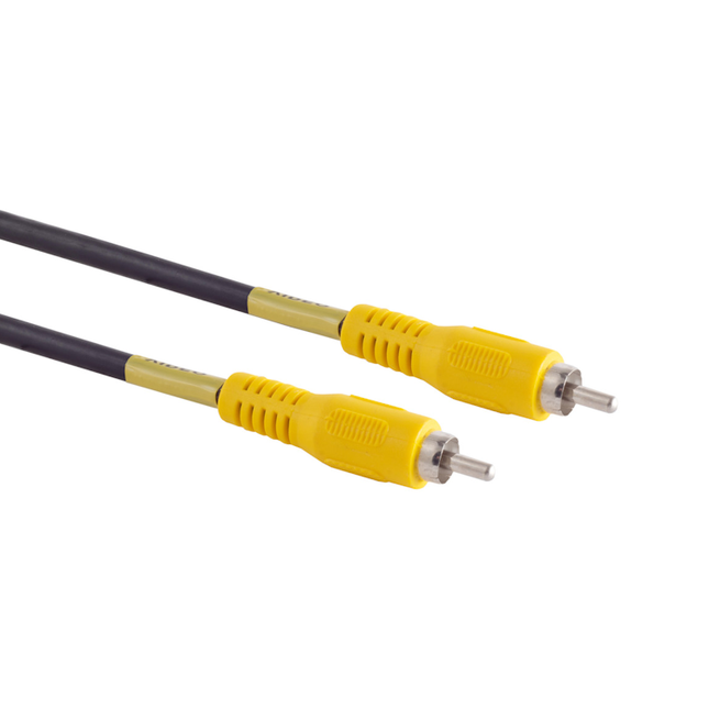 Tulp composiet videokabel - RCA male naar RCA male - Gele stekkers - 15 meter