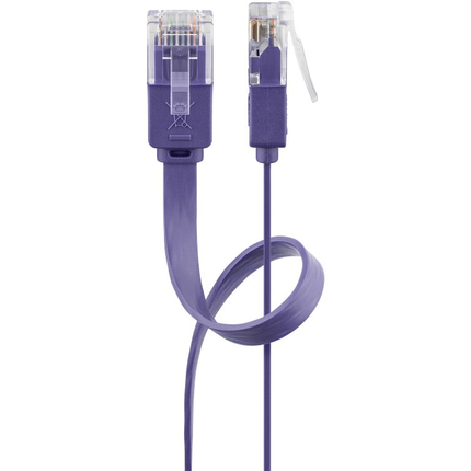 2 meter Cat 6 U/UTP platte netwerkkabel - 100% koper - Paars