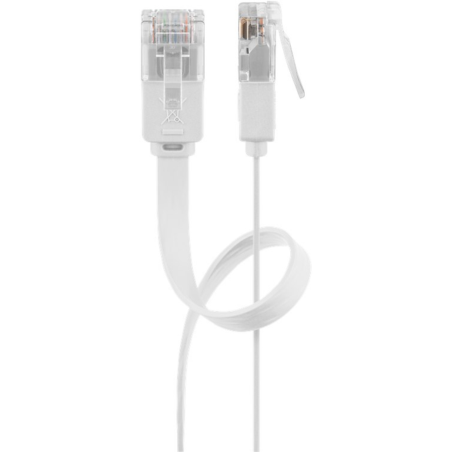 3 meter Cat 6 U/UTP platte netwerkkabel - 100% koper - Wit