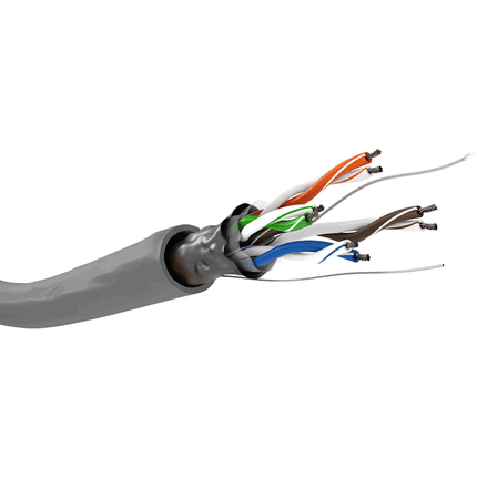 100 meter Cat 5e F/UTP netwerkkabel op rol - Grijs - Soepel