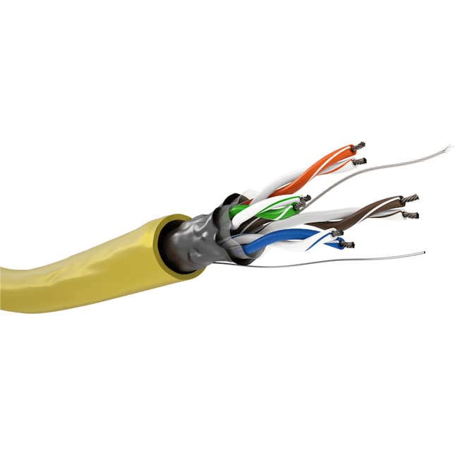100 meter Cat 5e F/UTP netwerkkabel op rol - Geel - Soepel
