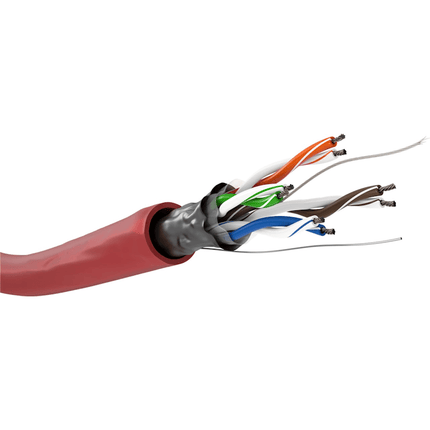 100 meter Cat 5e F/UTP netwerkkabel op rol - Rood - Soepel