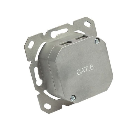 Cat 6 dubbele wandcontactdoos - Incl. RJ45 poorten - Excl. afdekplaat