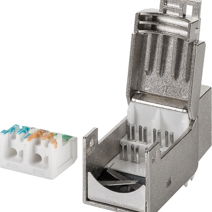 Cat 6 keystone - Afgeschermd - Tot 9 mm diameter - Metaal