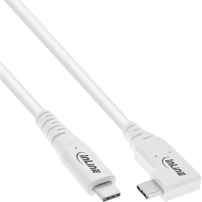 2 meter USB-C kabel  - USB4 40 Gbps - 8K 60Hz - PD 240W - Wit - Haaks
