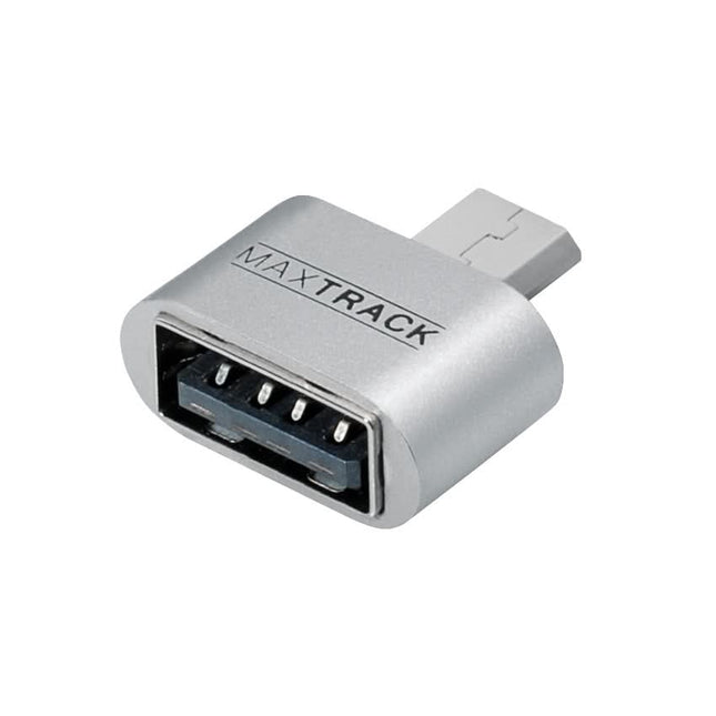 Compacte Micro-USB naar female USB-A adapter - USB OTG (On-The-Go) - Zilvergrijs - USB 2.0