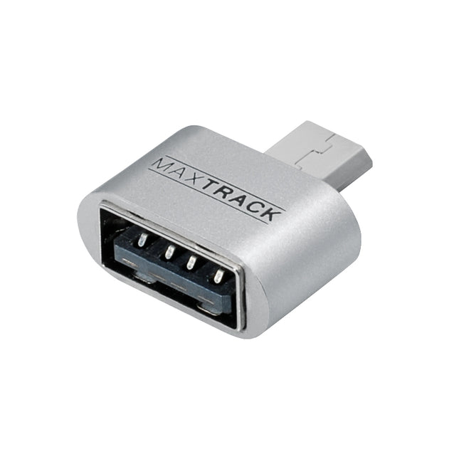 Compacte Micro-USB naar female USB-A adapter met OTG - Zilvergrijs - USB 2.0
