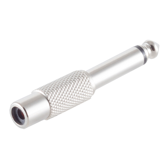 6.35mm male jack naar RCA female adapter - Mono