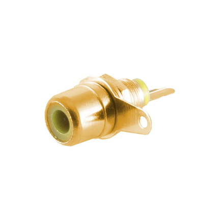 RCA Inbouw connector verguld - Geel
