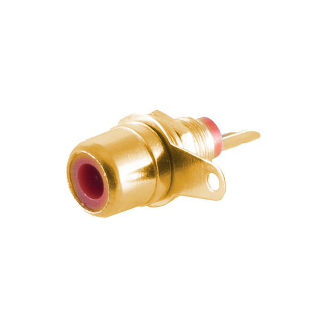 RCA Inbouw connector verguld - Rood