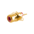 RCA Inbouw connector verguld - Rood