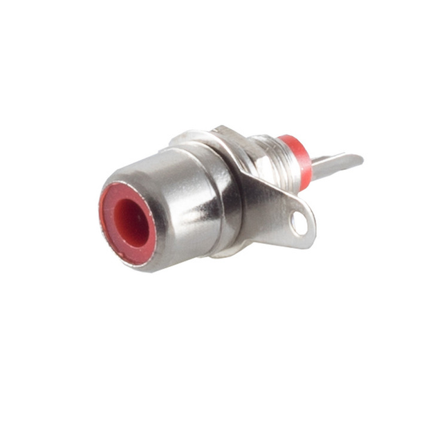RCA Inbouw connector metaal - Rood