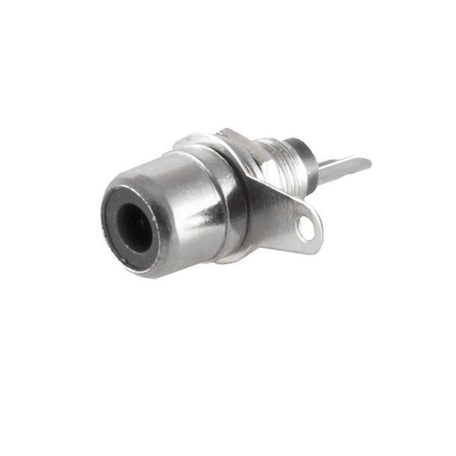 RCA Inbouw connector metaal - Zwart