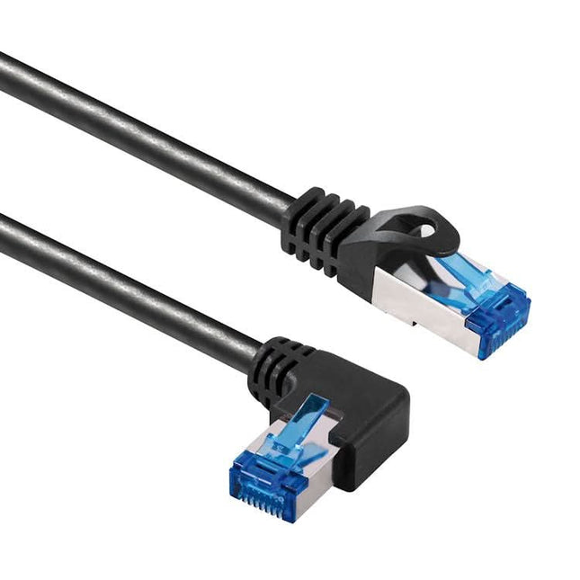 50 cm Cat 6a S/FTP (PiMF) netwerkkabel - 100% koper - LSZH - Haaks naar rechts