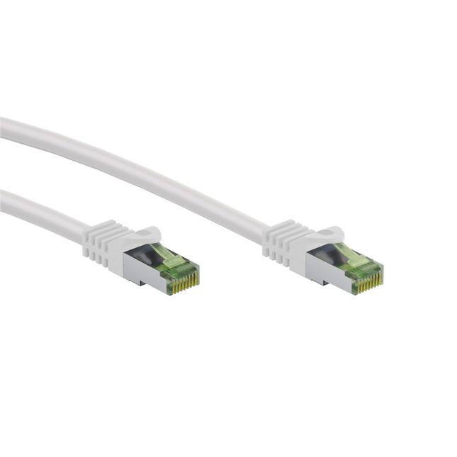 10 meter Cat 8 S/FTP (PiMF) netwerkkabel - GHMT-gecertificeerd - 100% koper - LSZH - Wit