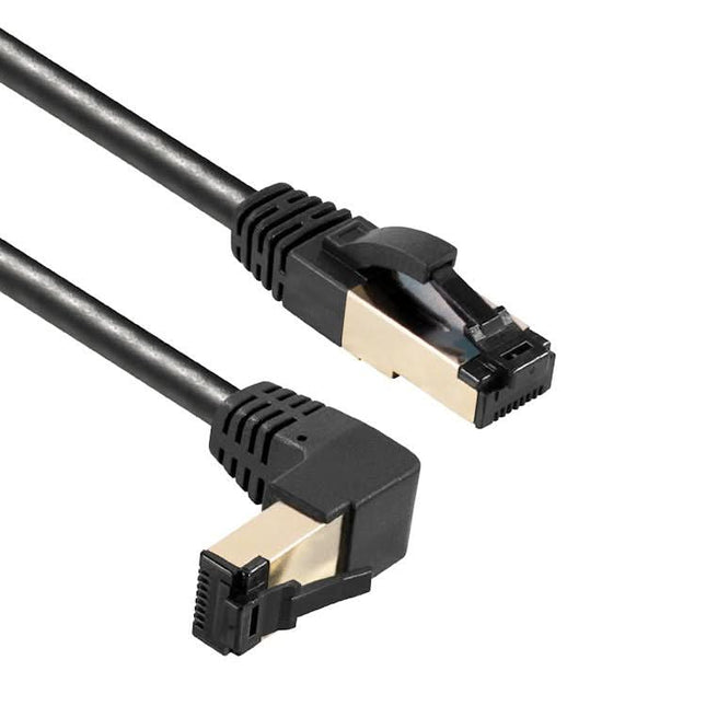 1 meter Cat 8 S/FTP (PiMF) netwerkkabel - 100% koper - LSZH - Haaks naar beneden