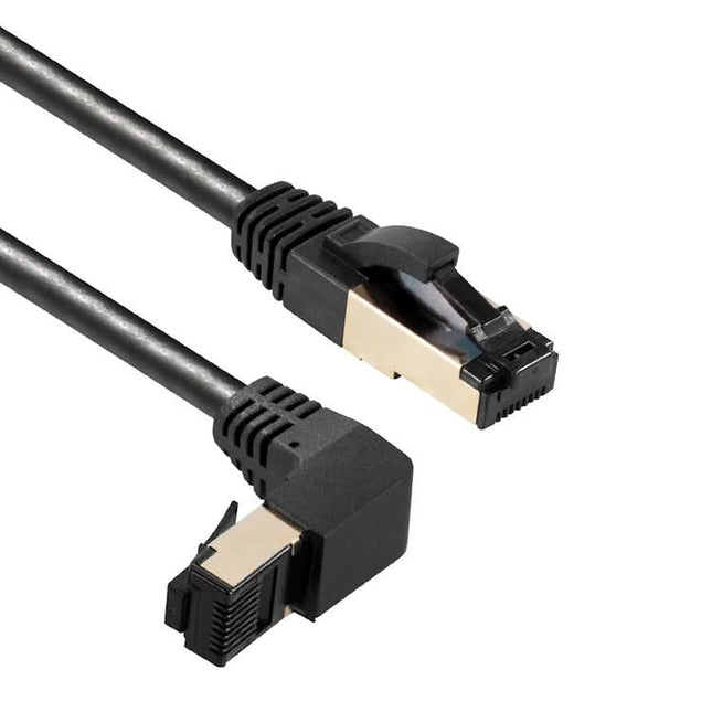 1 meter Cat 8 S/FTP (PiMF) netwerkkabel - 100% koper - LSZH - Haaks naar boven