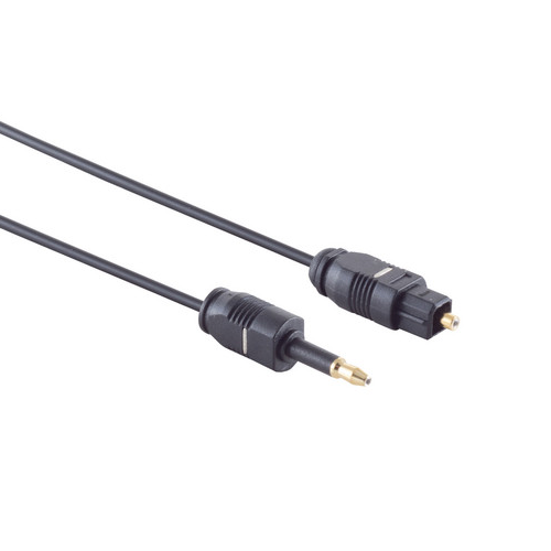 Toslink kabel - 1.5 meter - Toslink naar Mini Toslink - 2.2 mm - Zwart