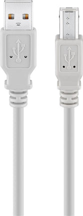USB A naar USB B kabel - USB 2.0 - 1.8 meter - Grijs