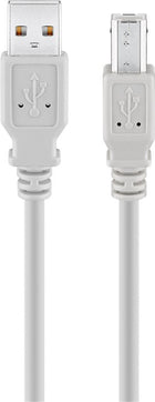 USB A naar USB B kabel - USB 2.0 - 1.8 meter - Grijs