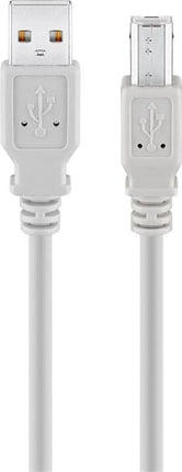 USB A naar USB B kabel - USB 2.0 - 3 meter - Grijs