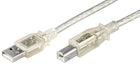 USB A naar USB B kabel - USB 2.0 - 1 meter - Transparant