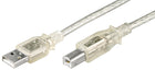 USB A naar USB B kabel - USB 2.0 - 1.8 meter - Transparant