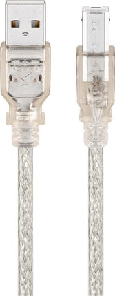 USB A naar USB B kabel - USB 2.0 - 1.8 meter - Transparant
