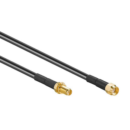 2 meter WLAN antenne verlengkabel - RP-SMA (m) -> RP-RMA (f) - 50 Ohm - LMR-195