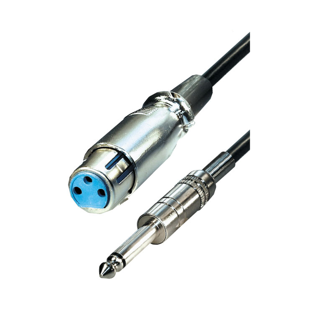 5 meter XLR female naar 6.35 mm jack male verloop - Mono
