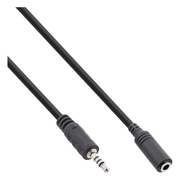 A2.5M-3.5V-3 2,5 mm jack 4 polig naar 3,5 mm jack aansluiting 4 polig - verloopkabel - 3 meter - Zwart